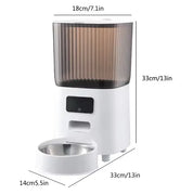 Distributeur automatique de nourriture pour chat et chien 5L WiFi – Programmable avec bol inox