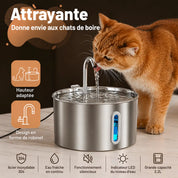 Fontaine à eau pour chat et chien – 2.2L en acier inoxydable 304