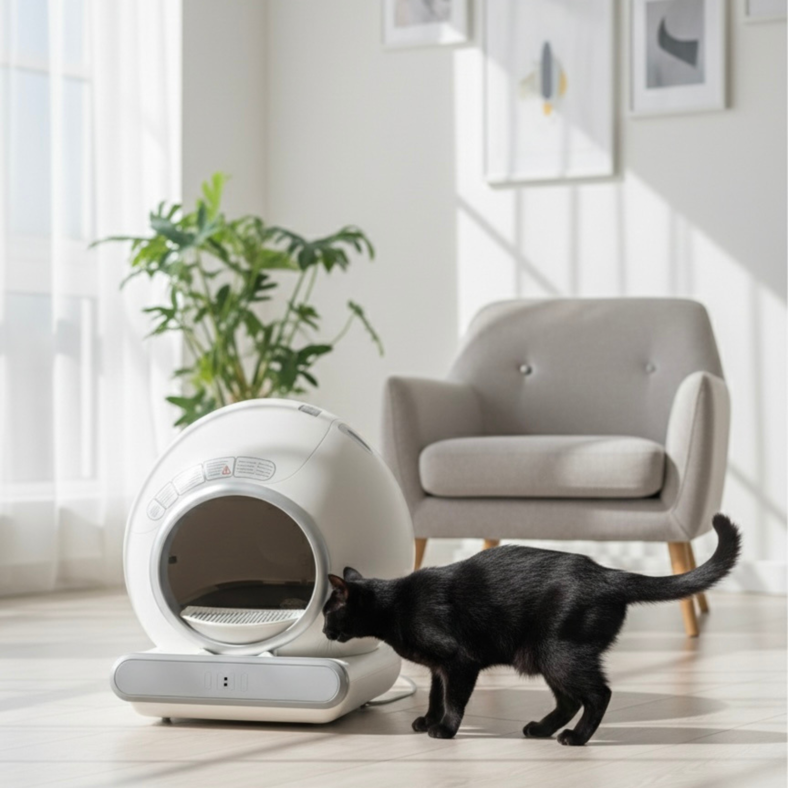 Litière automatique modèle blanc