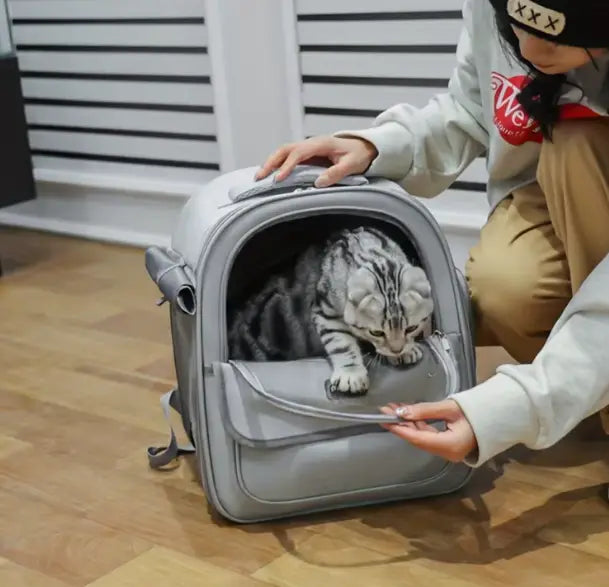 Sac de transport pour chat – Sac à dos capsule respirant et translucide