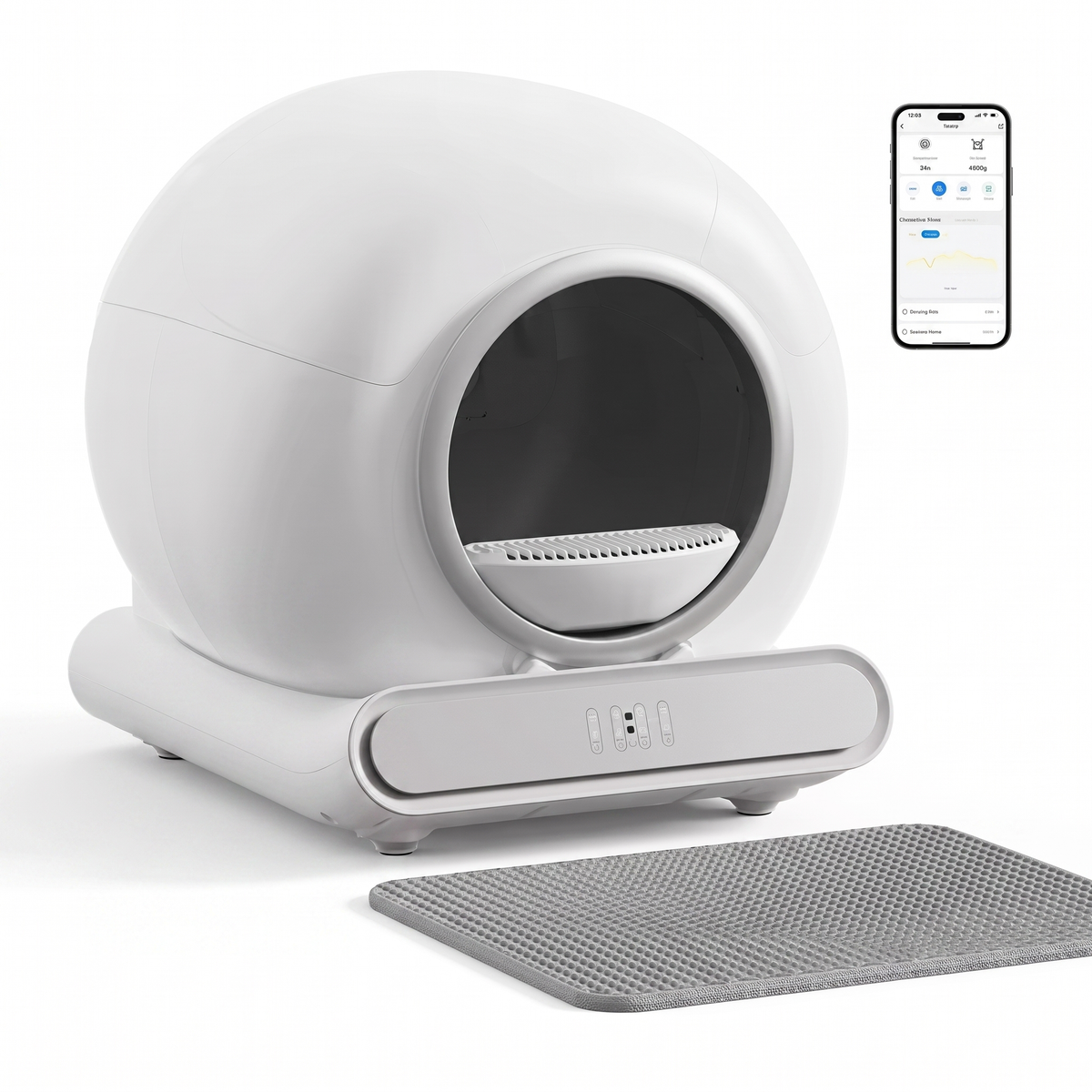 Litière automatique connectée avec application mobile
