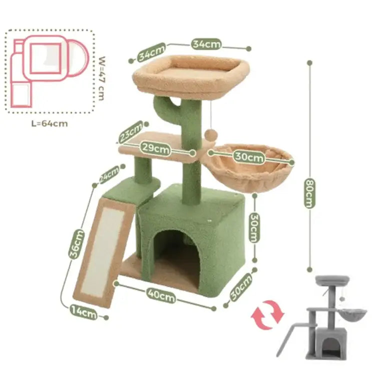 Dimensions de l’arbre à chat Pongo 80 cm