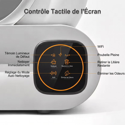 Écran tactile de contrôle de la litière automatique
