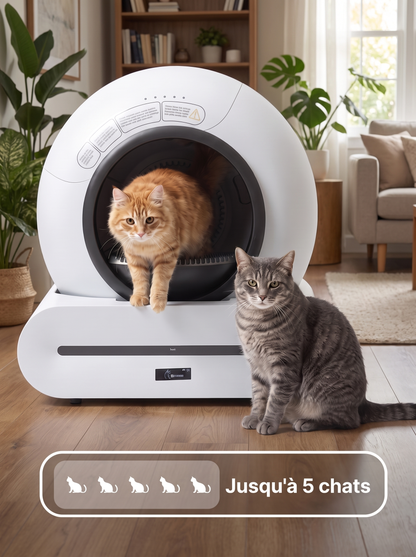 Litière automatique autonettoyante pour chat Connectée WiFi (iOS/Android)