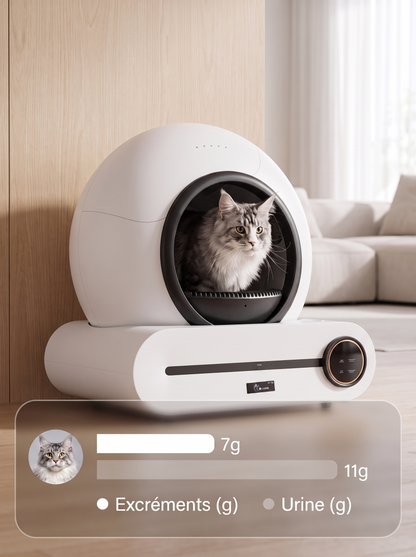 Litière automatique autonettoyante pour chat Connectée WiFi (iOS/Android)