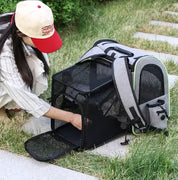 Sac de Transport pour Chat et Chien | Sac à Dos Extensible, Respirant et Sécurisé